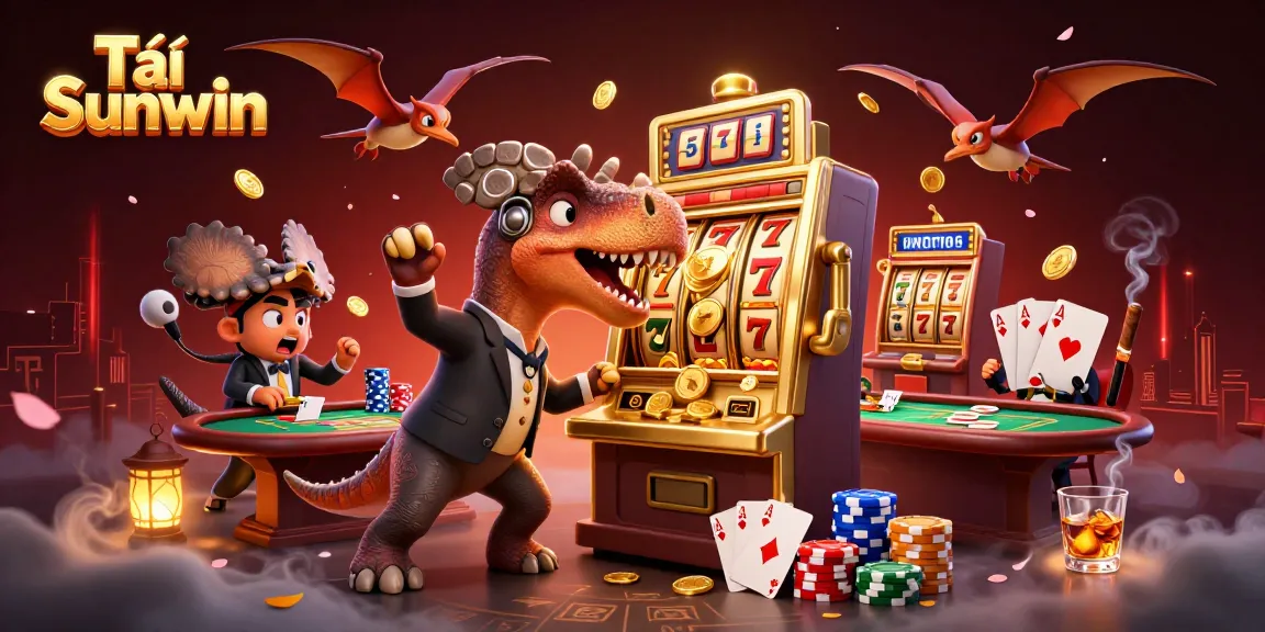 Experience thrilling wins as a pachycephalosaurus headbutts a jackpot slot machine at Tải Sunwin casino.
