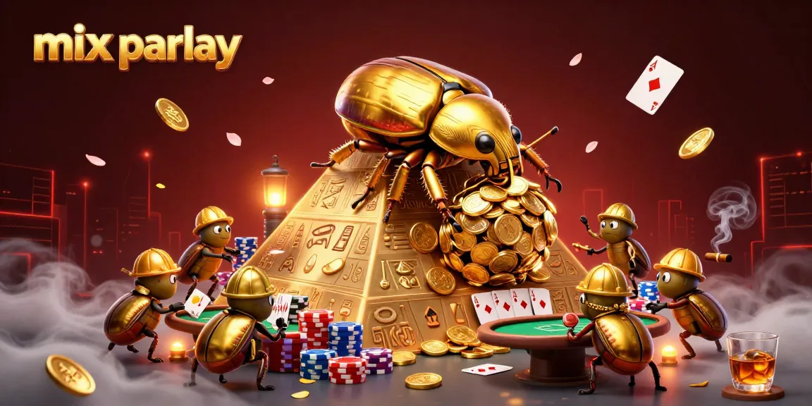 Experience thrilling mix parlay betting with dynamic casino elements in a vibrant scene.