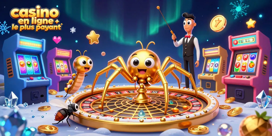 Jeux au casino en ligne le plus payant avec une araignée d'or et un croupier centipède.