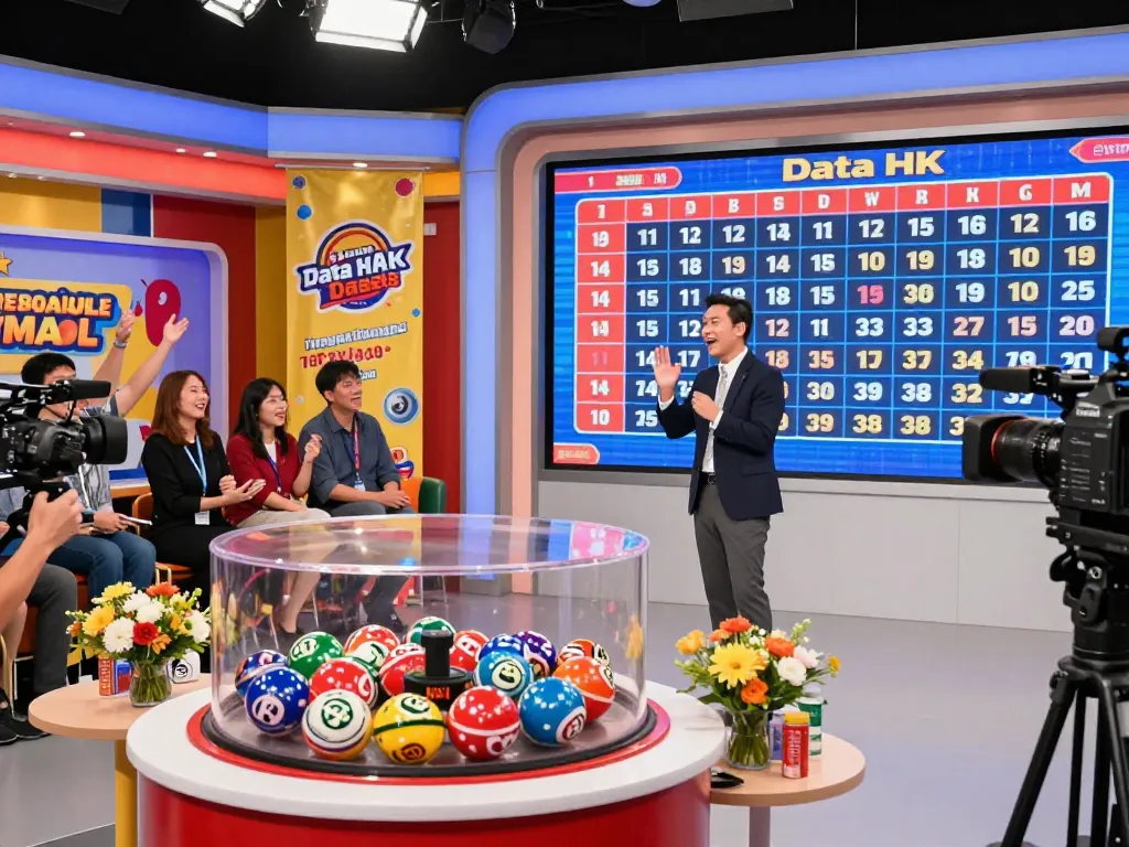Live lottery draw showcasing Data HK results with excited audience and vibrant atmosphere.
