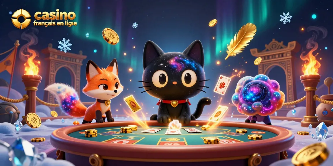 Le casino français en ligne offre une expérience immersive avec un chat noir en centre de table.