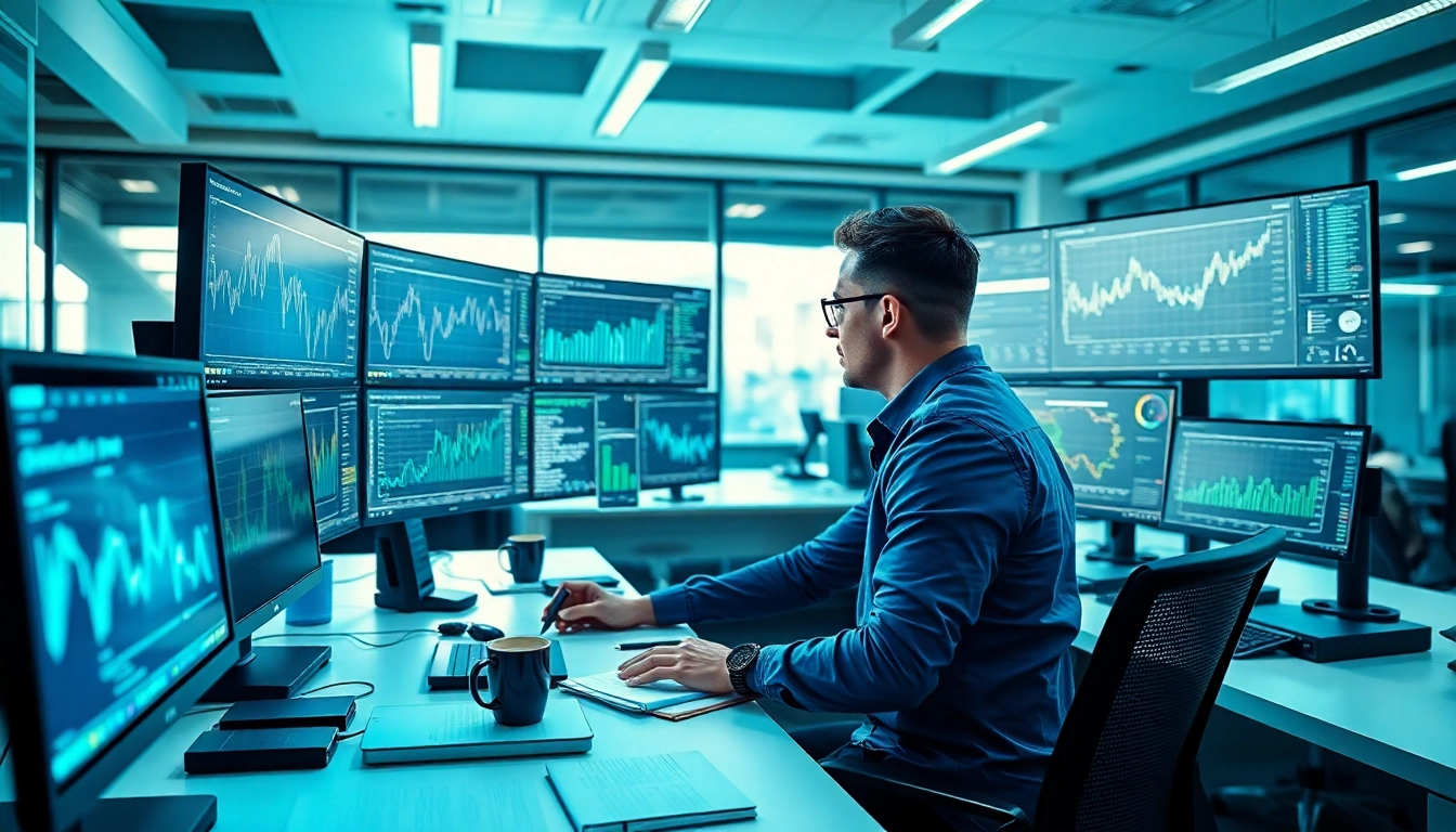 Engaging blockchain developer working on EORMC analysis in a modern workspace.