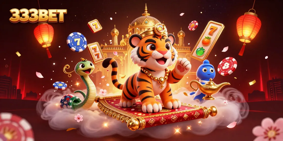 Spin to win big at 333BET with vibrant 3D slots themed illustration.