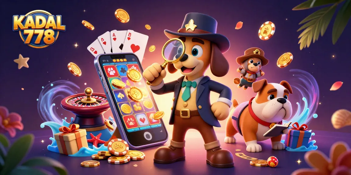 KADAL 778 engages with a thrilling scene of a detective-themed casino adventure exploring treasures.