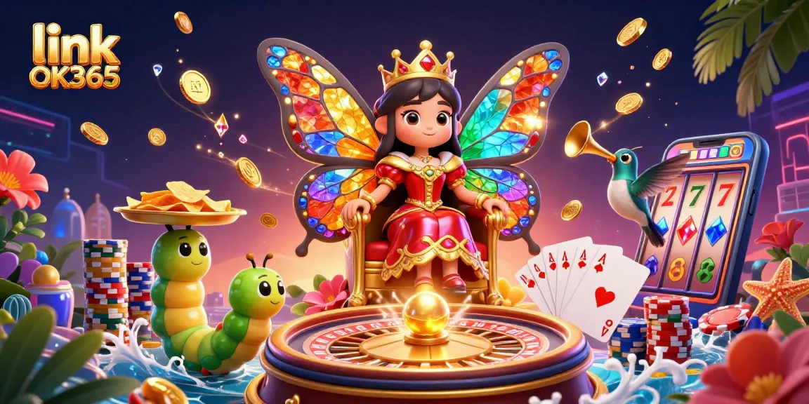 Engage in thrilling gaming adventures with link OK365 showcased in a vibrant casino scene.