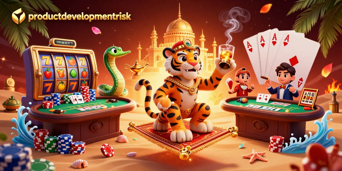 Engage in thrilling gameplay at productdevelopmentrisk, featuring vibrant slot reels and a dynamic casino backdrop.
