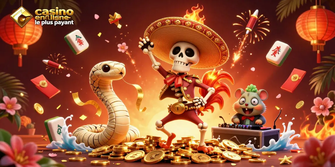 Les personnages animés dansent sur une pile de pièces d'or pour promouvoir le casino en ligne le plus payant.