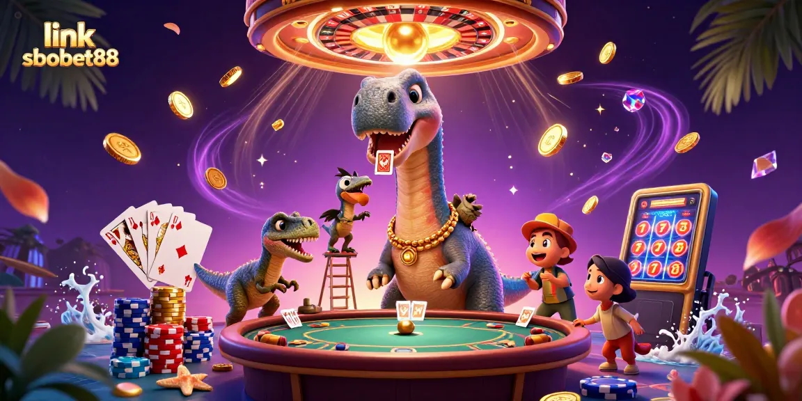 Join the excitement at link sbobet88 with a vibrant casino illustration depicting thrilling gaming action.