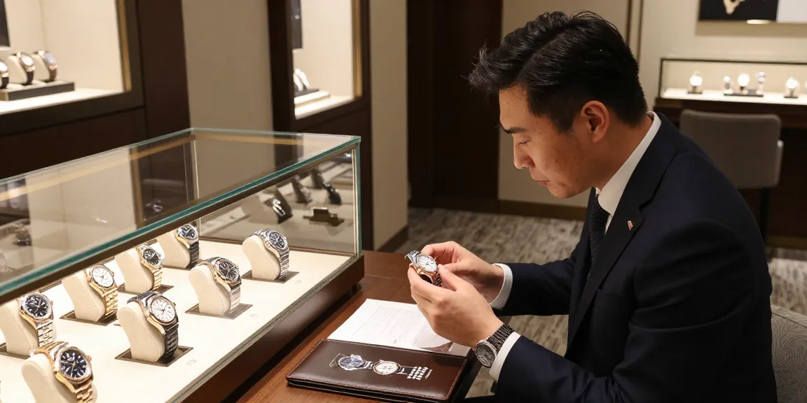 Experience the allure of super clone watches in a luxurious showroom setting, showcasing detailed craftsmanship.