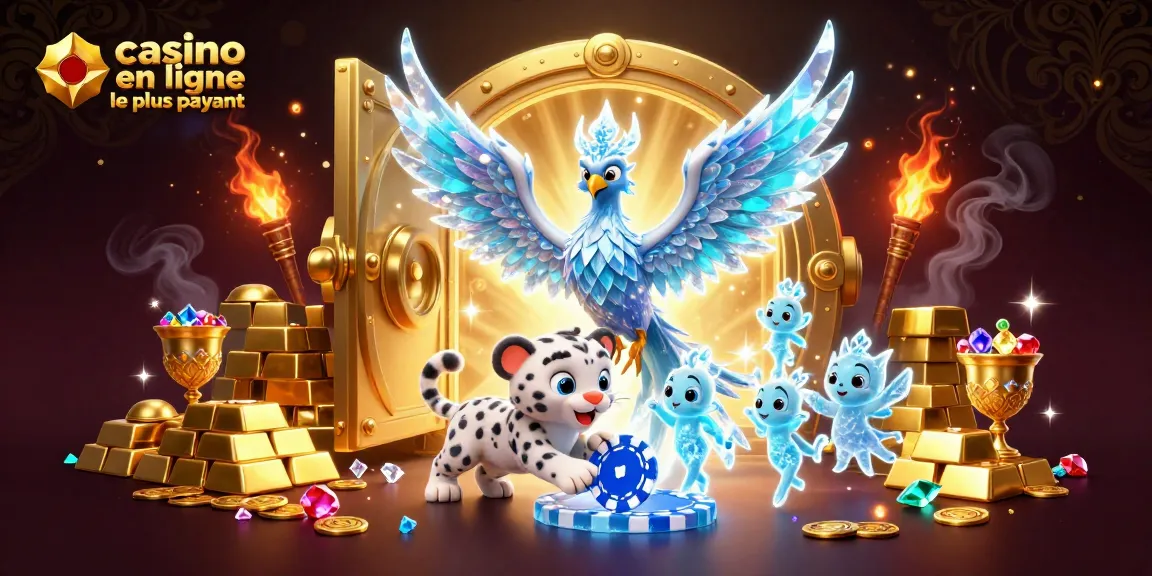Jouez au casino en ligne le plus payant et découvrez un phoenix de glace dans cette illustration fascinante.
