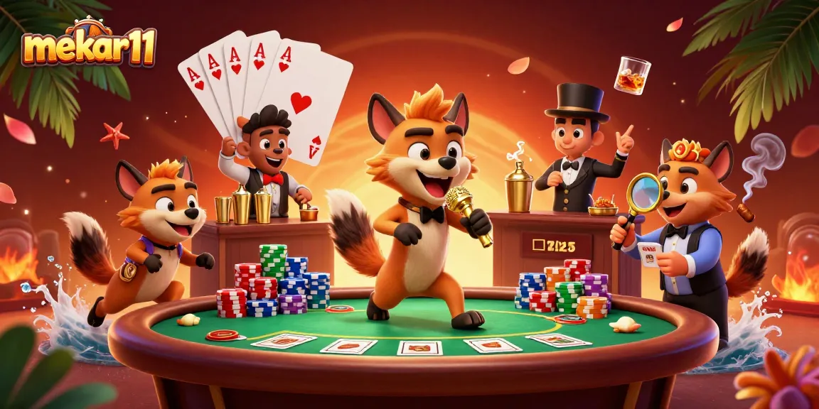 Mekar11 captures the excitement of a lively comedy casino club scene with hyenas in vibrant roles.