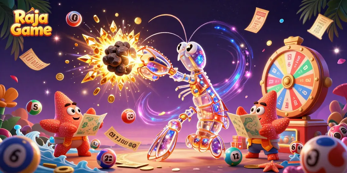 Engage in thrilling lottery action with Raja Game featuring colorful lottery balls and rewards.