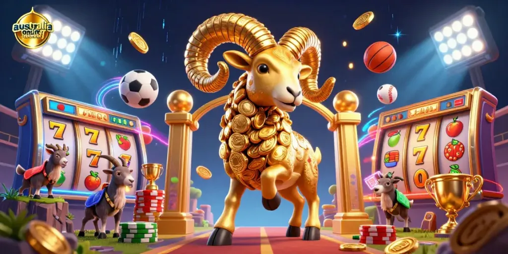 Experience the thrill of australia online casinos with this dynamic 3D illustration featuring exciting gambling elements.