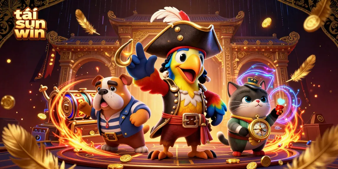 Win with tải sun win in this exciting 3D casino illustration featuring pirates and treasures.