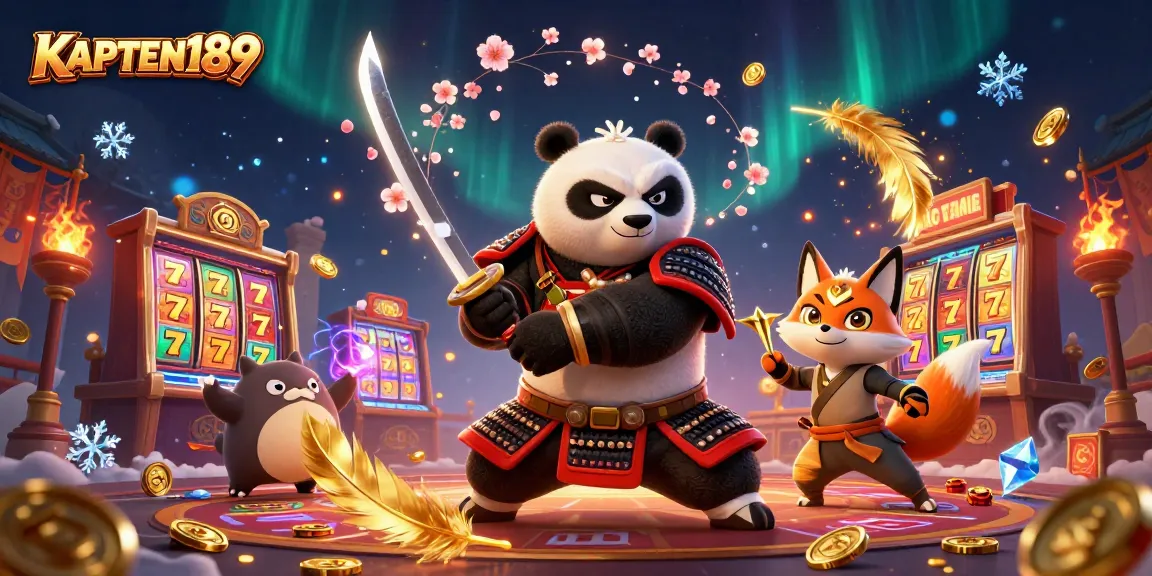 KAPTEN189 menawarkan keberuntungan dengan samurai dan rubah ninja di lapangan kasino penuh slot dan koin emas.