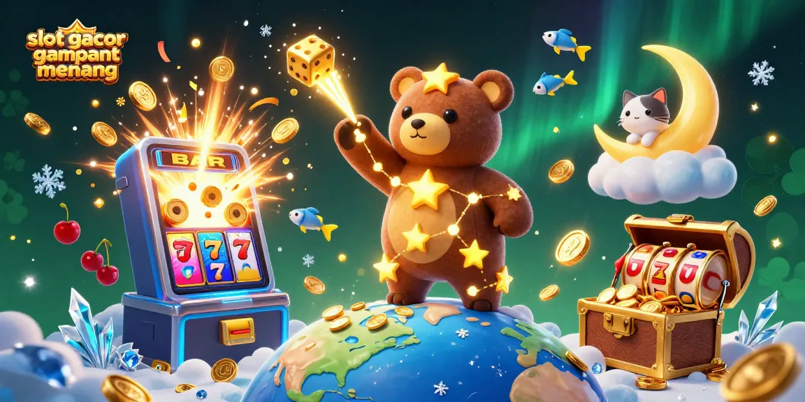Menangkan jackpot besar dengan slot gacor gampang menang pada ilustrasi kasino 3D yang memukau dan penuh warna.