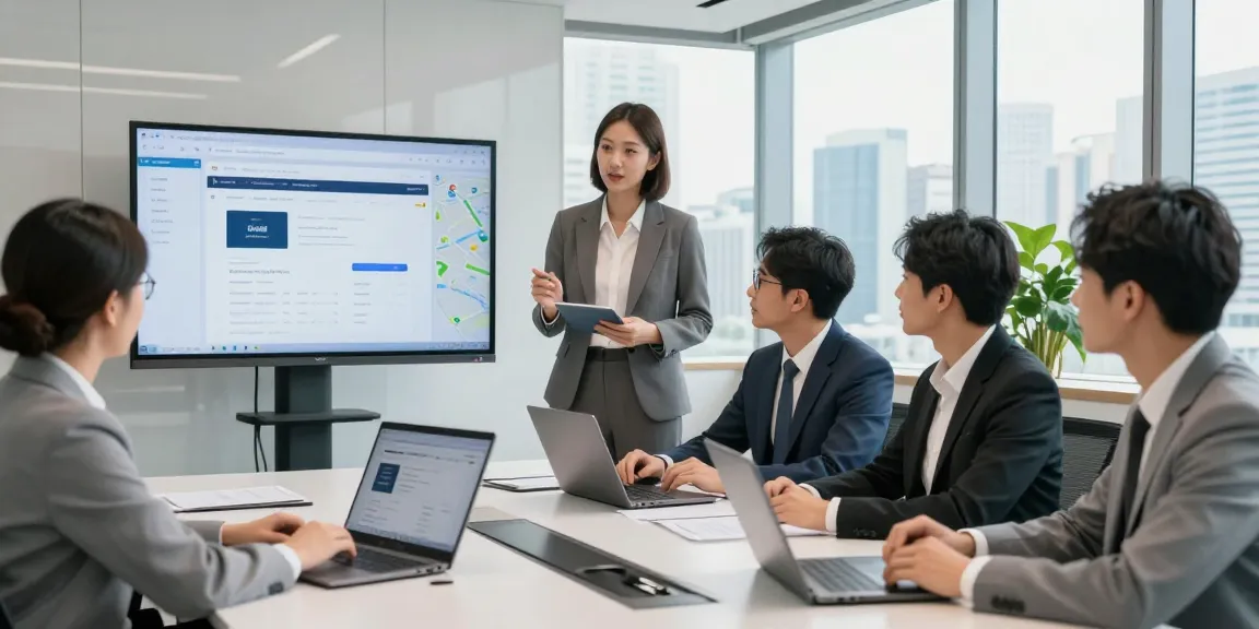 Local SEO Hong Kong professionals collaborating on web design strategies in a modern office.
