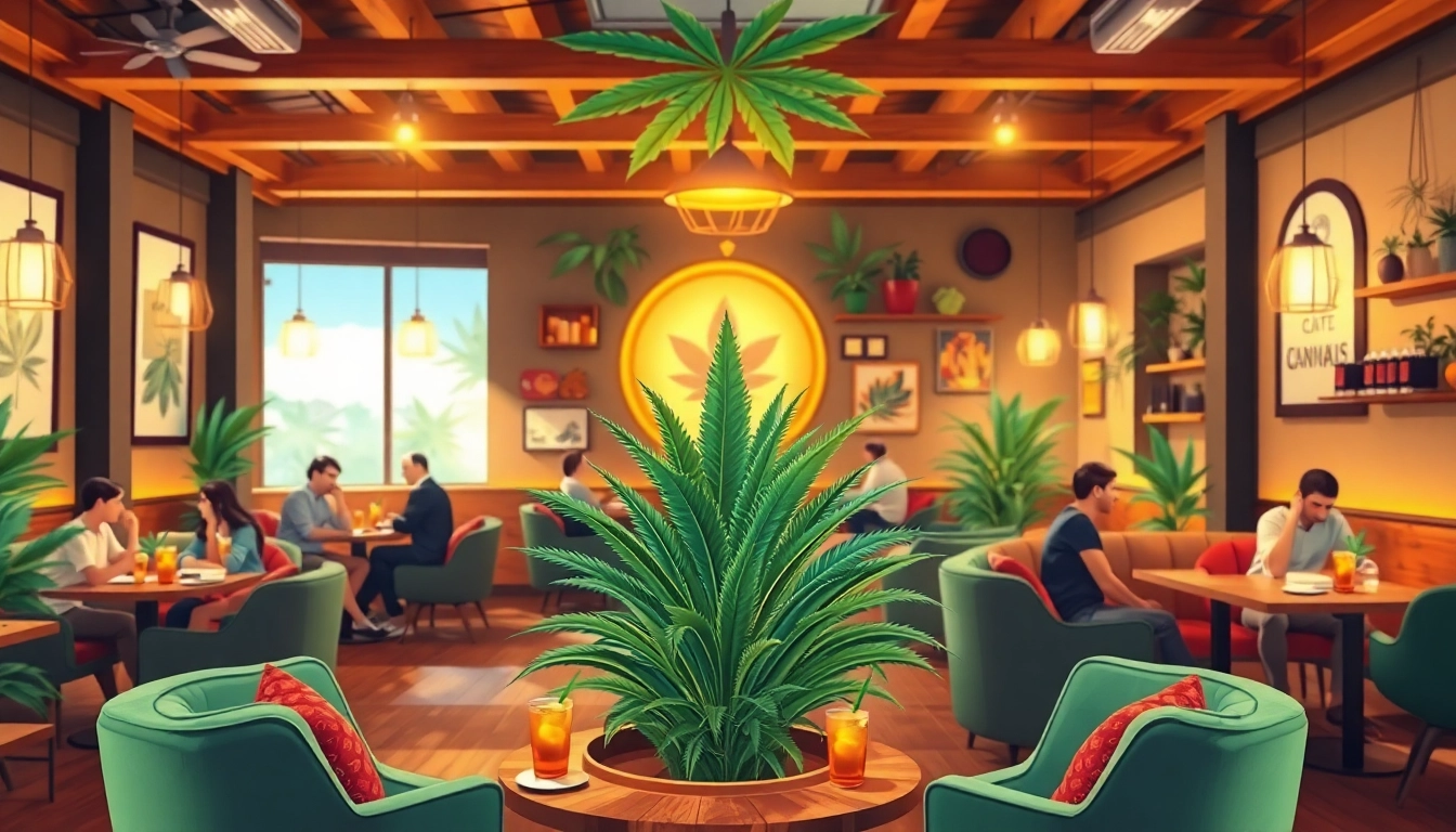Engaging social scene at the Green Guyz Cannabis Club Madrid: with patrons enjoying a vibrant atmosphere.