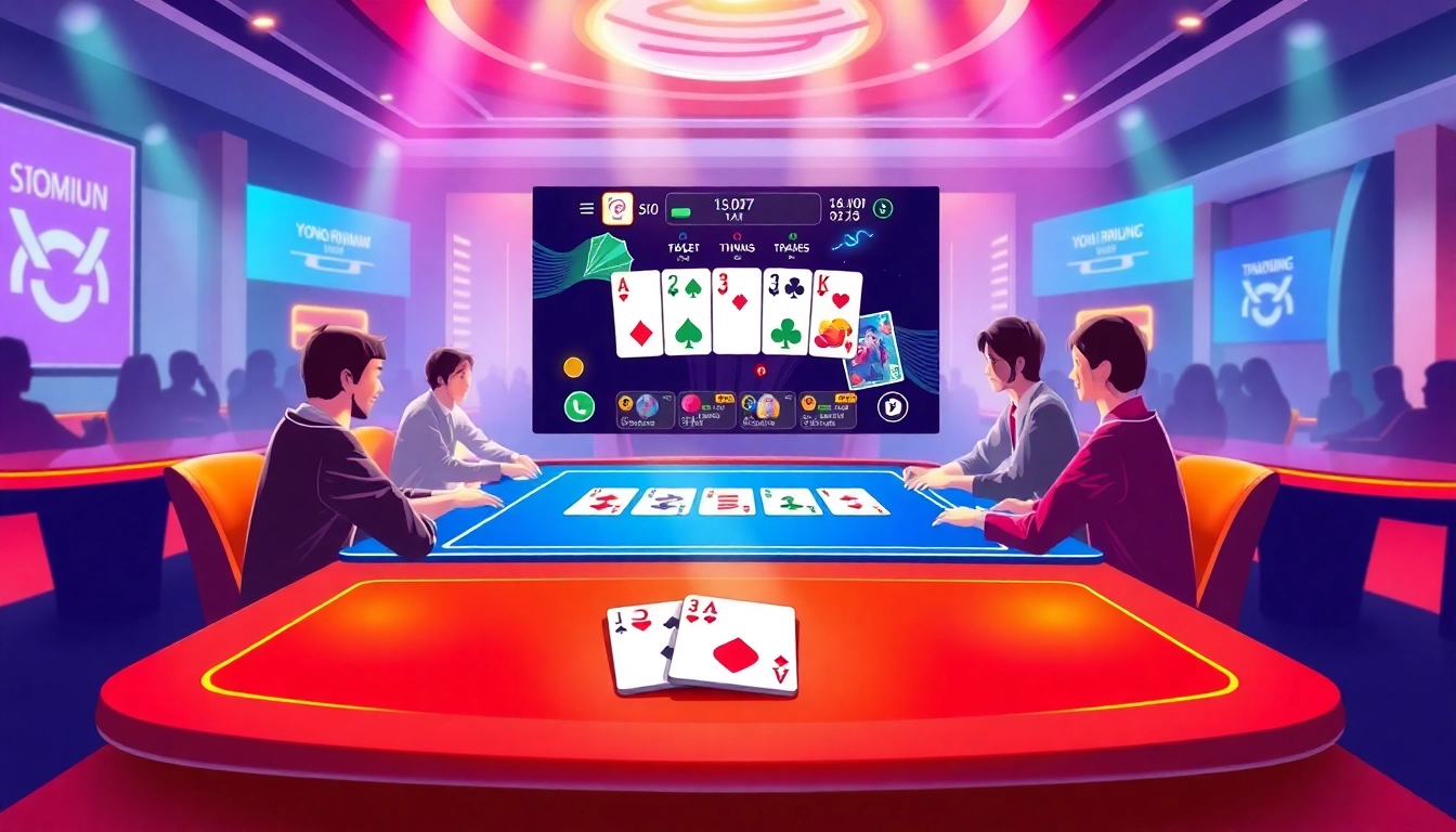 Players enjoying Yono Rummy on a vibrant digital interface with colorful cards and animations.