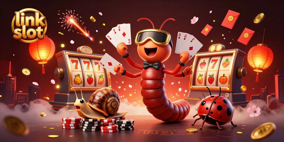 Spin the exciting link slot reels with a whimsical dealer and thrilling casino elements.