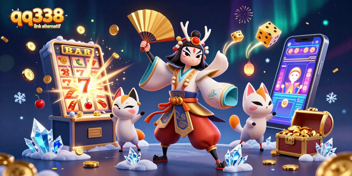 Engage in thrilling gameplay with qq338 link alternatif in a vibrant 3D casino setting.