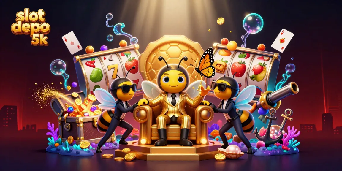 Engage in thrilling gameplay with slot depo 5k amidst rich 3D elements like charming casino characters.